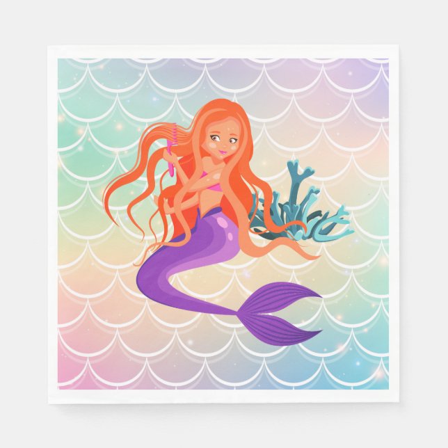 Mermaid Party Napkins (Front)