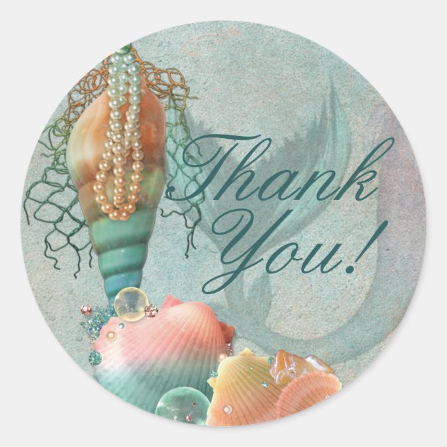 Mermaid Party Pieces Classic Round Sticker (Front)