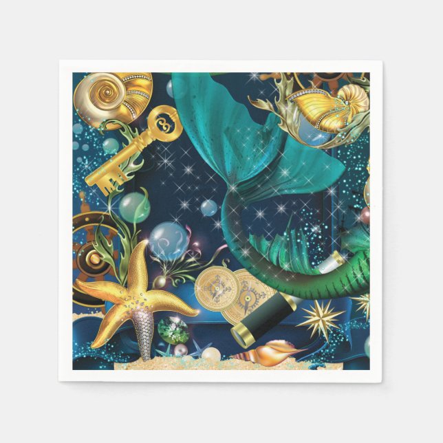 Mermaid Party Pieces Napkin (Front)
