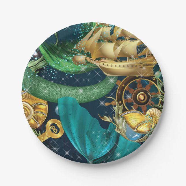 Mermaid Party Pieces Paper Plate (Front)