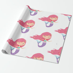 Mermaid Party Purple Wrapping Paper