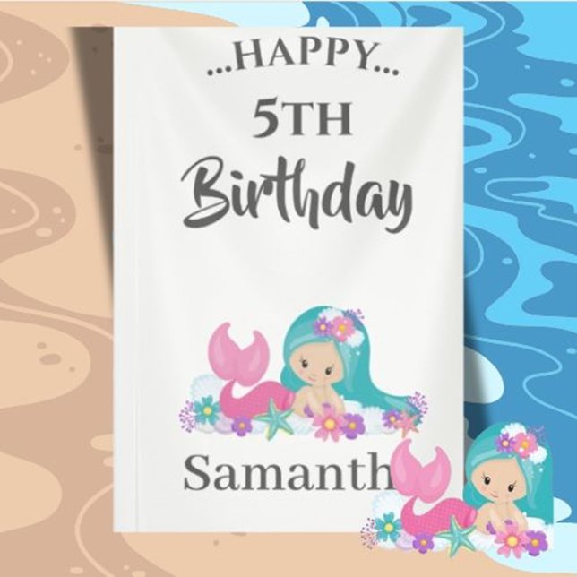 MERMAID PARTY Summer theme Banner (MERMAID PARTY Summer Ocean theme banner.)
