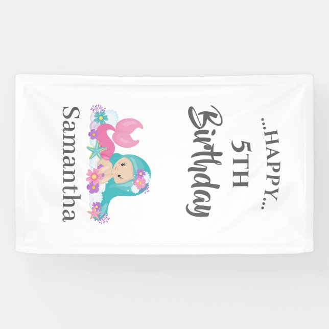 MERMAID PARTY Summer theme Banner (Horizontal)