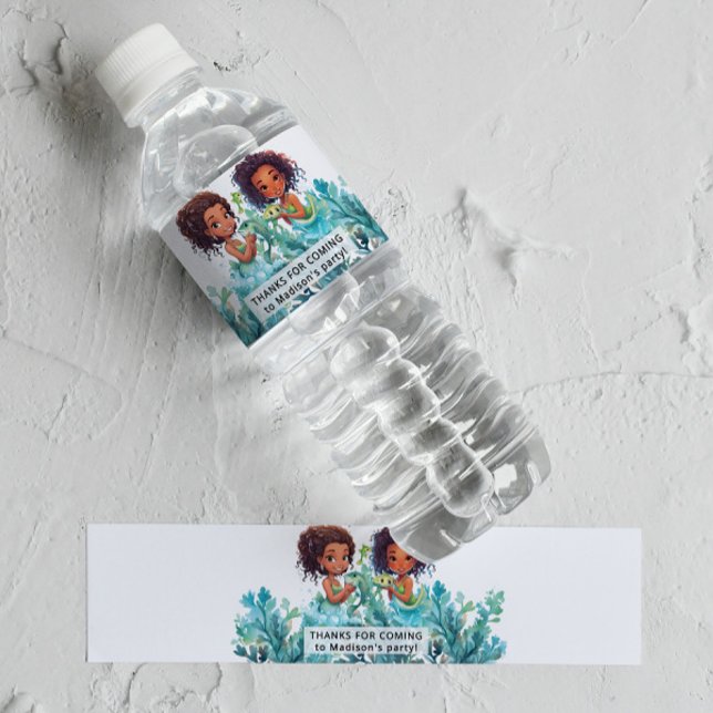 Mermaid Party Thank You Water Bottle Label (Creator Uploaded)