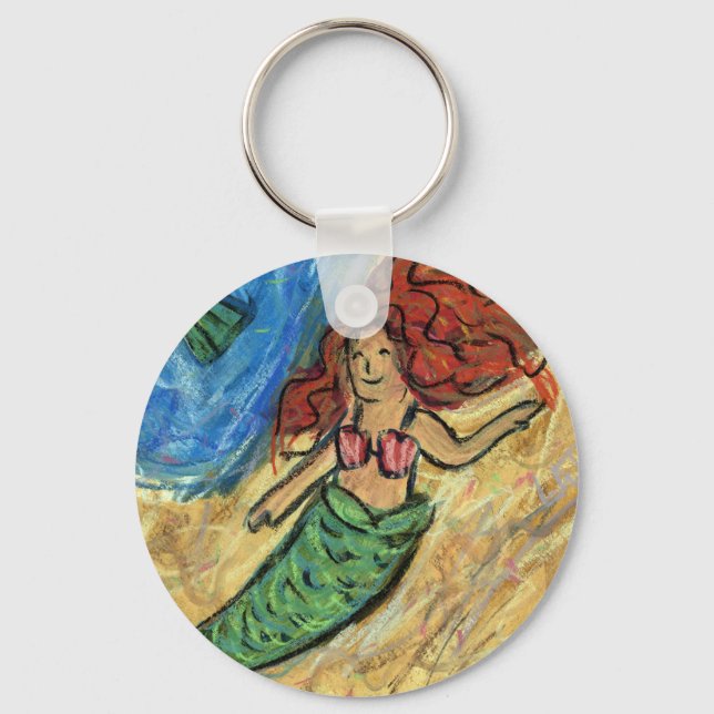 Mermaid Pastel Custom Art Keychains (Front)
