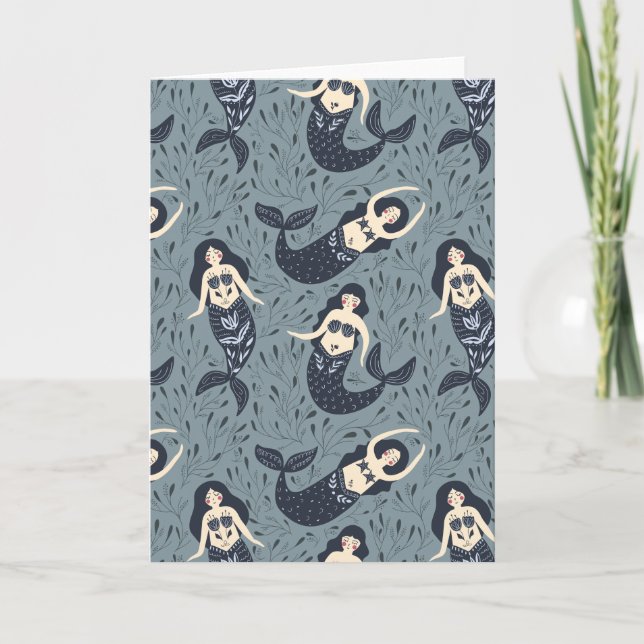 Mermaid Pattern | Blank Card (Front)