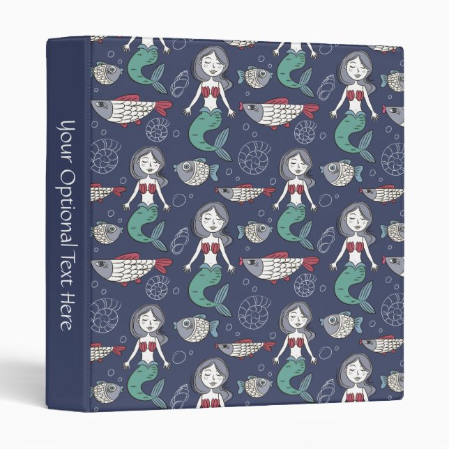 Mermaid Pattern custom text binders (Front/Spine)