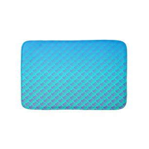 Mermaid Pattern In Aqua Blue and Purple Bath Mat