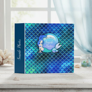 Mermaid Pearls and Scales Blue ID600 Binder