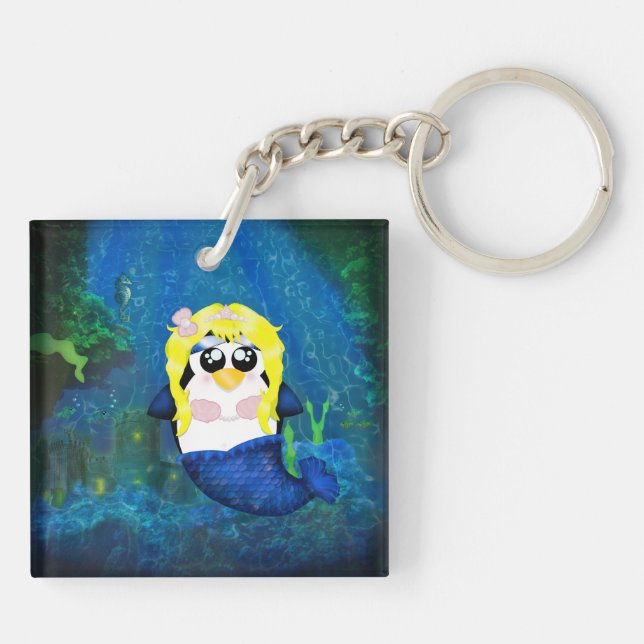 Mermaid Penguin Keychain (Back)