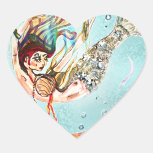 Mermaid Performs Heart Sticker