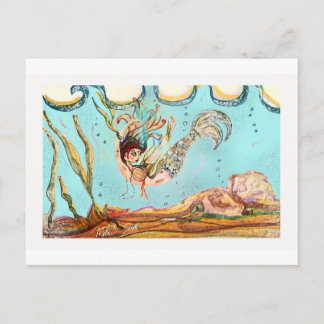 Mermaid Performs Postcard