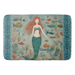 Mermaid Personalized Bath Mat