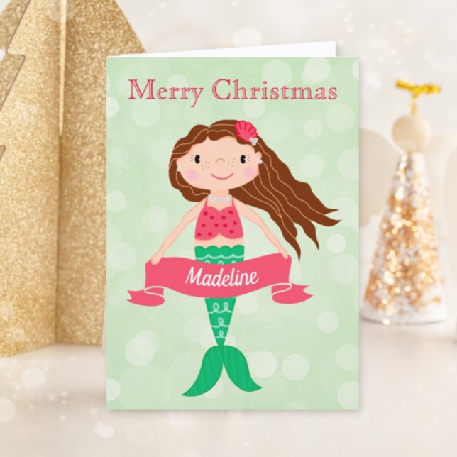 Mermaid Personalized Christmas Holiday Card (Creator Uploaded)