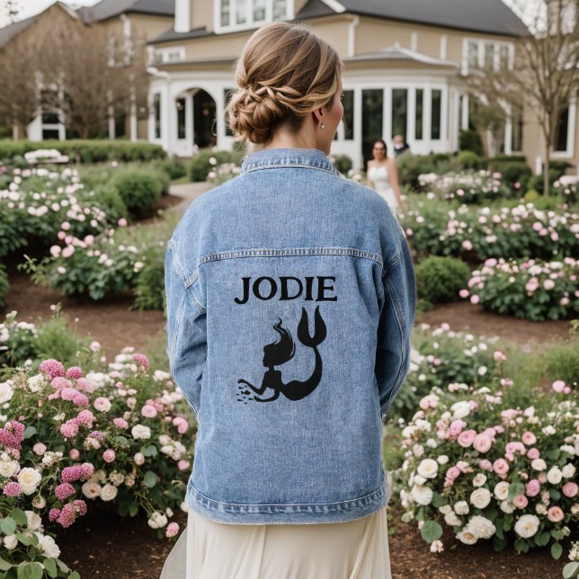 Mermaid Personalized Denim Jacket (Wedding Back)