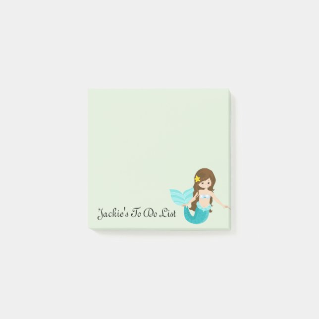 Mermaid Personalized To Do List Post-it Note Pad (Front)