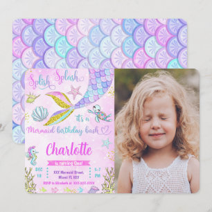 Mermaid Photo Invitation