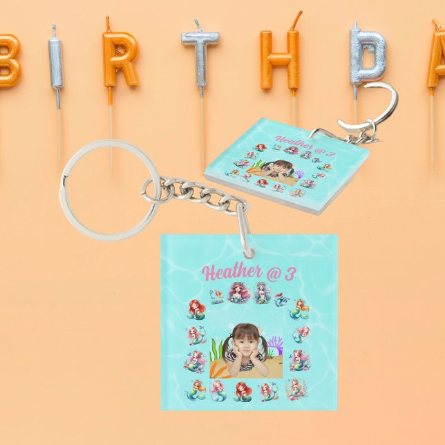 Mermaid Photo Personalized Keychain Birthday Favou (Creator Uploaded)