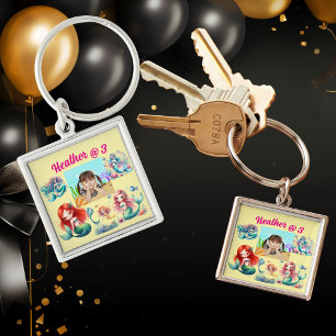 Mermaid Photo Personalized Keychain Birthday Favou