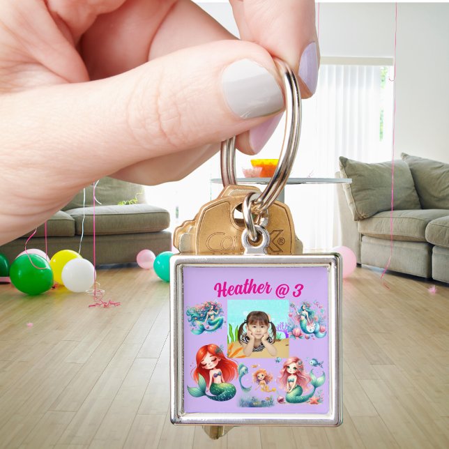 Mermaid Photo Personalized Keychain Birthday Favou (Creator Uploaded)