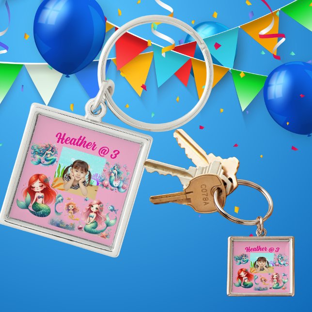 Mermaid Photo Personalized Keychain Birthday Favou (Creator Uploaded)