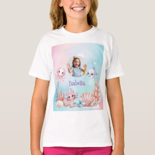 Mermaid Photo under the sea birthday T-Shirt