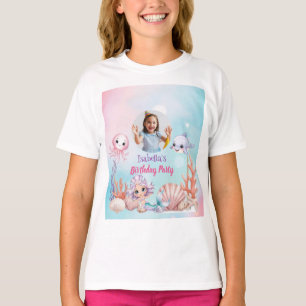 Mermaid Photo under the sea birthday T-Shirt