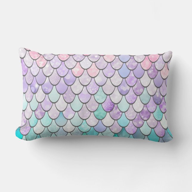 Mermaid Pillow Cushion for Girls Bedroom Decor (Front)