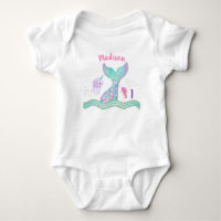 Mermaid Pink Gold Under The Sea Birthday Baby Body