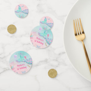 Mermaid Pink Gold Under The Sea Birthday Confetti