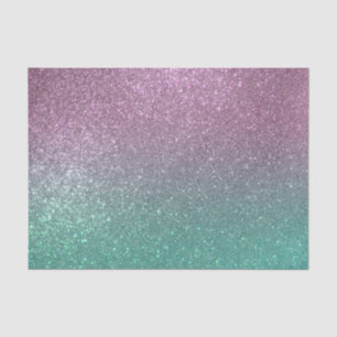 Mermaid Pink Green Sparkly Glitter Ombre Tissue Paper