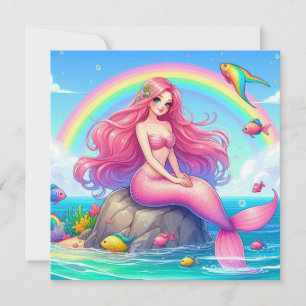 Mermaid Pink Invitation
