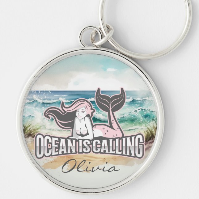 Mermaid Pink Keychain (Front)