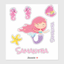 Mermaid Pink Sea friends Sticker
