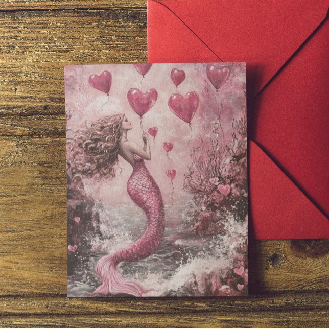 Mermaid Pink Valentine's day  Card (Creator Uploaded)