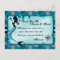 Mermaid, Pirate Thank You Cards