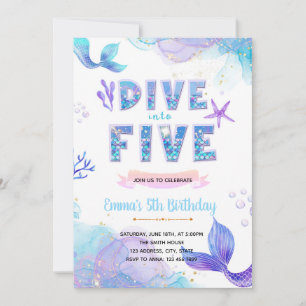 Mermaid Plongez dans cinq mermaid pool invitation