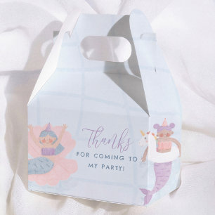 Mermaid Pool Party Girl Birthday Thank You Favor Box