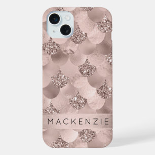 Mermaid Posh Scale   Dusty Terracotta Peach Custom iPhone 15 Plus Case