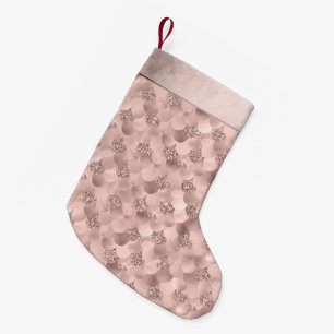 Mermaid Posh Scale Dusty Terracotta Peach Sheen Small Christmas Stocking