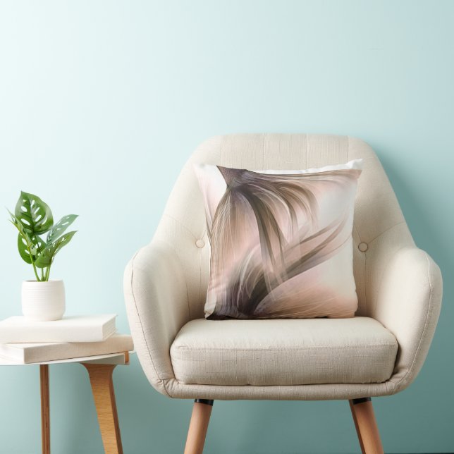 Mermaid Posh Tail | Dusty Terracotta Peach Sheen Throw Pillow (Chair)