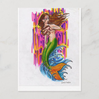 mermaid postcard
