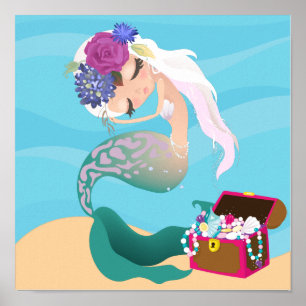 Mermaid Premium Canvas (Gloss) Poster