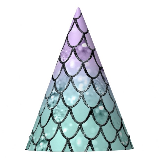 Mermaid Princess Glitter Scales #2 Party Hat (Front)