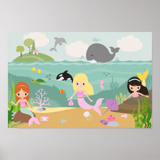 Mermaid Print, Value Poster Paper (Matte) (Front)