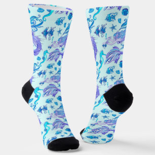 Mermaid Purple Fairy Creature Socks