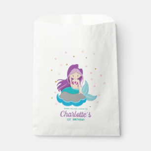 Mermaid Purple Hair Favours Lolly Favour Bag