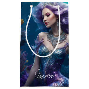 Mermaid Purple Hair Small Gift Bag