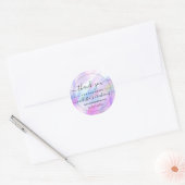 Mermaid Purple Holographic Customer Thank You Classic Round Sticker (Envelope)