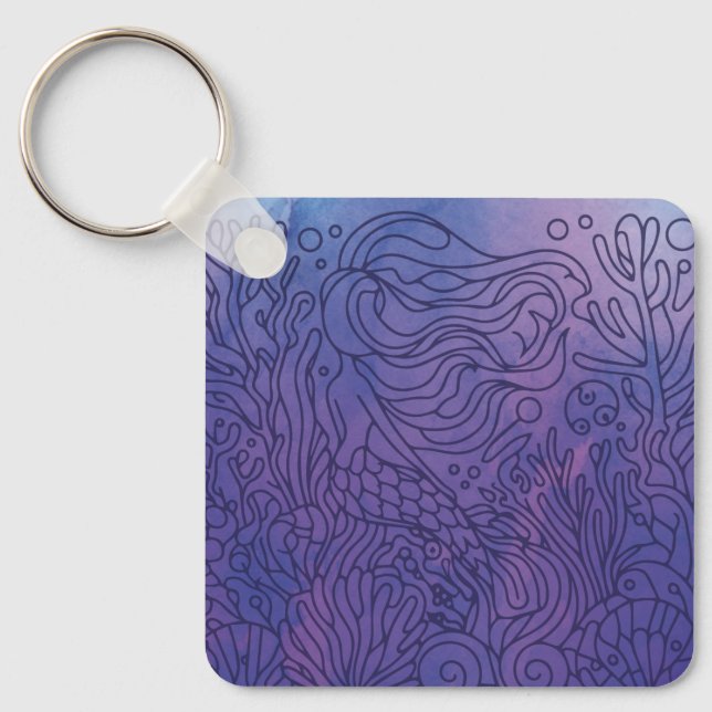 Mermaid - Purple Keychain (Front)